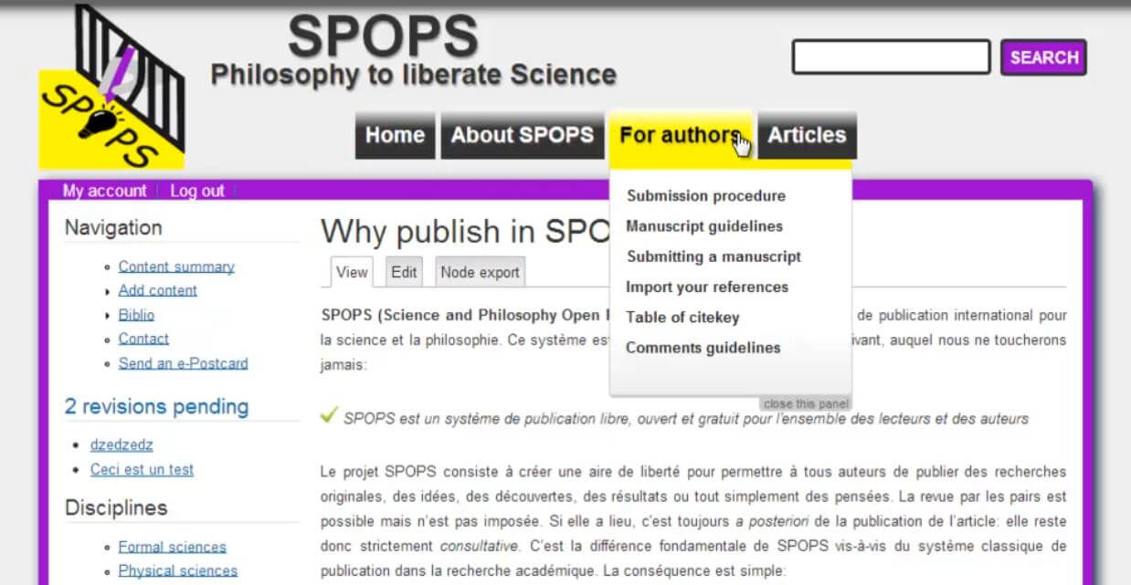 le site web SPOPS