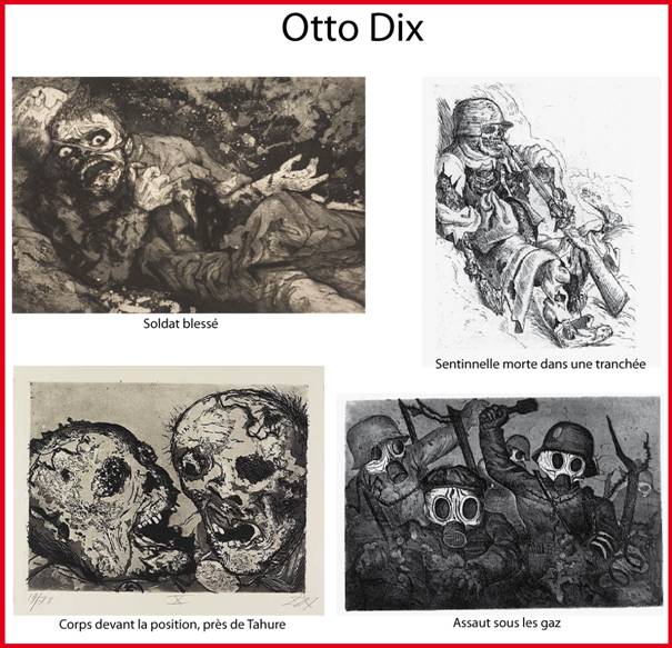 Peintures de Otto Dix illustrant l'horreur de la première guerre mondiale